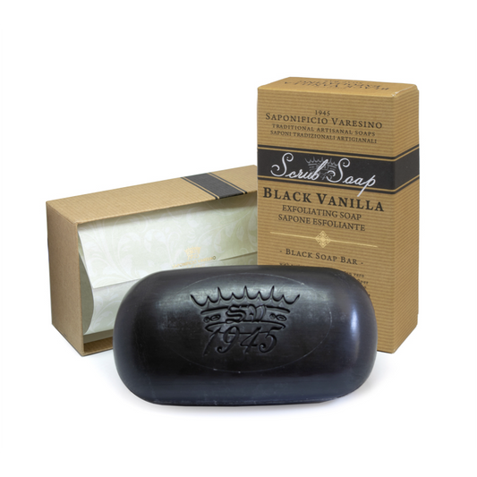 Saponificio Varesino Charcoal & Vanilla Scrub Soap – Purifying Detox 300g