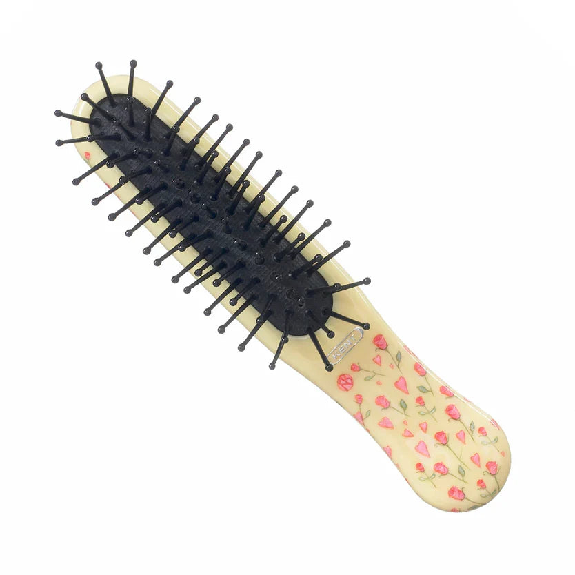 Kent Brushes ArtHedz Children's Pocket Hairbrush - Hearts & Flowers 140mm