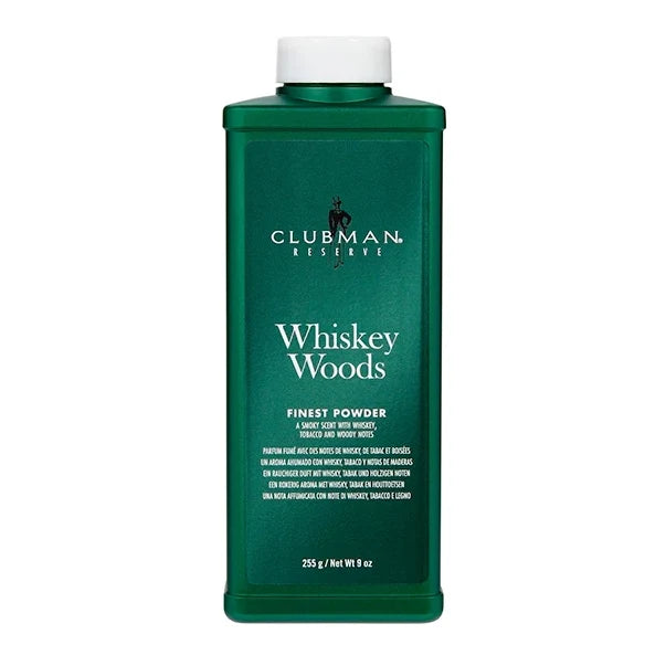 Clubman Reserve Whiskey Woods Cornstarch Powder - Talc-Free Body Powder 255g