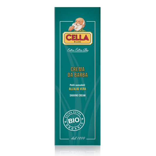 Cella Milano Aloe Organic Shaving Cream Tube - AIAB Certified Bio 150ml