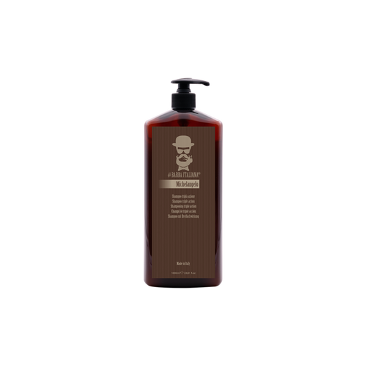 Barba Italiana Michelangelo Triple Action Shampoo: Sanitizing, Reinforcing & Anti-Dandruff 1000ml