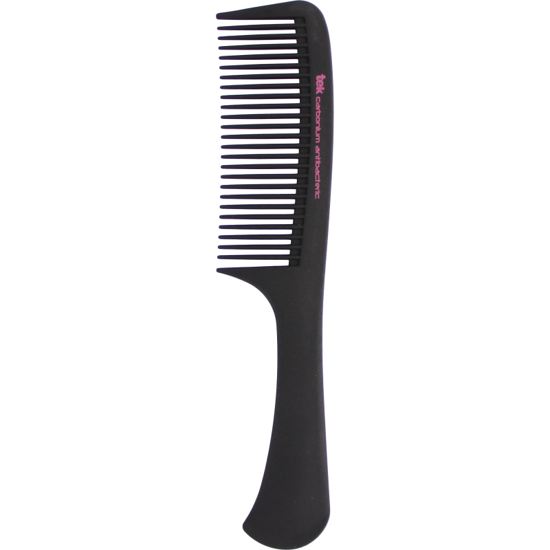 TEK 2340 Antibacterial Carbon Cutting Comb with Handle - Medium Tooth (22.2cm)