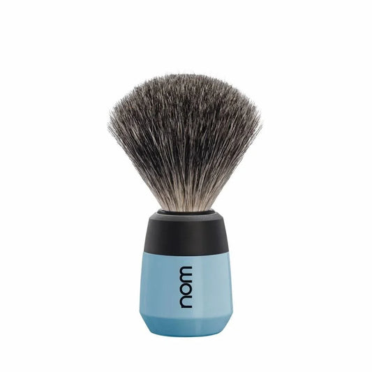 nom by Muehle MAX Shaving Brush - Fjord Blue Handle & Pure Badger (81 FJ)