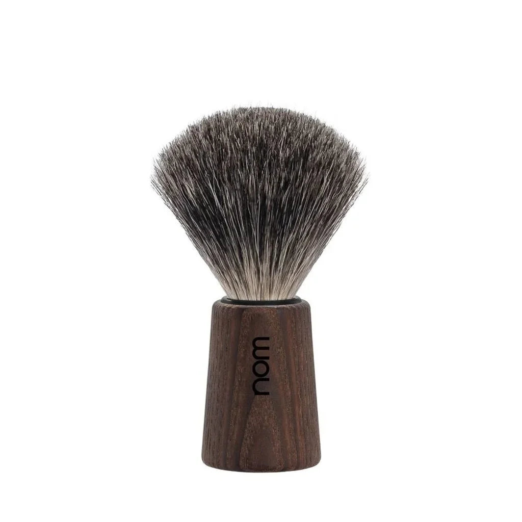 nom by Muehle THEO Shaving Brush - Dark Ash Handle & Pure Badger (81 DA)