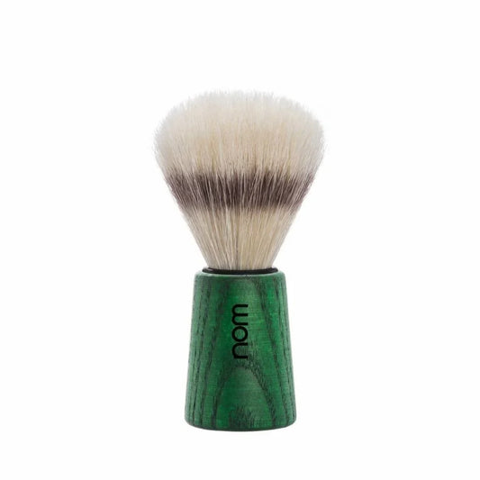 nom by Muehle THEO Shaving Brush - Green Ash Handle & Boar Bristles (41 GA)