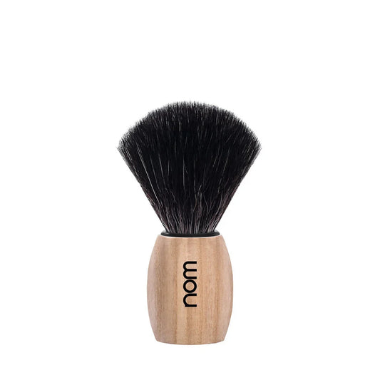 nom by Muehle OLE Shaving Brush - Pure Ash Handle & Black Fibre (21 PA)