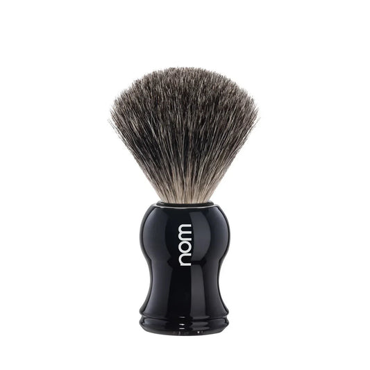 nom by Muehle GUSTAV Shaving Brush - Black Handle & Pure Badger (81 BL)