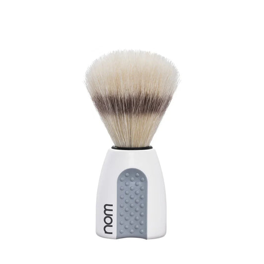 nom by Muehle ERIK Shaving Brush - White Handle & Boar Bristles (41 WH)