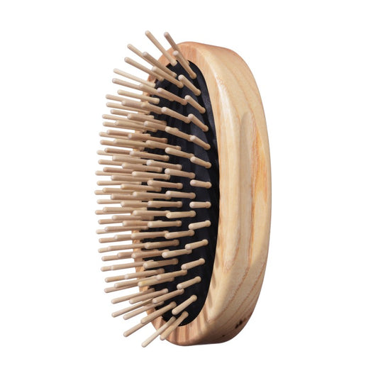 TEK 1820-03 Men’s "Old Style" Oval Palm Brush - FSC Ash Wood & Hornbeam Pins